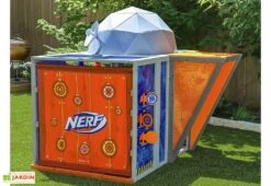 KidKraft Aire De Jeux En Bois Nerf Geo Strike Headquarters -Portique Jardin Soldes Magasin aire de jeu de jardin en bois nerf