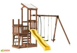 Aire De Jeux Pour 8 Enfants Toboggan + 3 Agrès + Accessoires - Moala