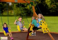 Aire De Jeux En Bois Atlantis : Balançoires Toboggan Et Escalade -Portique Jardin Soldes Magasin aire de jeux bois portique balancoires toboggan escalade 6