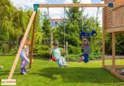 Aire De Jeux Géante Play Box : Toboggans + Cabanes + Balançoire + Pont -Portique Jardin Soldes Magasin aire de jeux geante fungoo play box 2