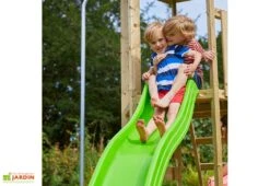 Aire De Jeux En Bois : Mur D’escalade Et Toboggan – TP Castlewood -Portique Jardin Soldes Magasin aire de jeux mur escalade toboggan