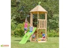 Aire De Jeux En Bois : Mur D’escalade Et Toboggan – TP Castlewood -Portique Jardin Soldes Magasin aire de jeux jeu de plein air.jepg