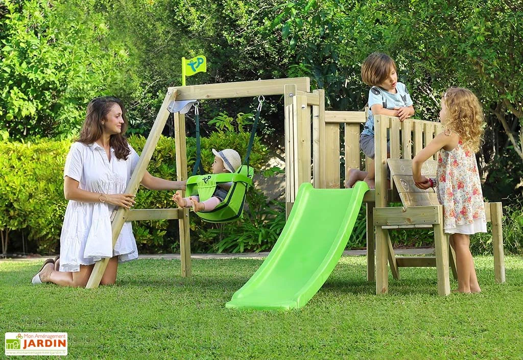Aire De Jeux En Bois Pour Bébé Avec Balançoire Et Toboggan – TP Bambin 1 Aire De Jeux En Bois Pour Bébé Avec Balançoire Et Toboggan – TP Bambin