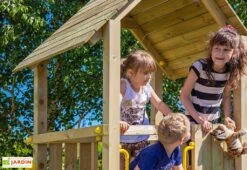 Aire De Jeux Carol 1 : Toboggan + Escalade -Portique Jardin Soldes Magasin aire jeux bois autoclave carol1 toboggan escalade 4