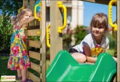 Aire De Jeux Carol 1 : Toboggan + Escalade -Portique Jardin Soldes Magasin aire jeux bois autoclave carol1 toboggan escalade 5