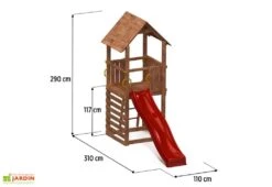Aire De Jeux Carol 1 : Toboggan + Escalade -Portique Jardin Soldes Magasin aire jeux bois autoclave carol1 toboggan escalade 8