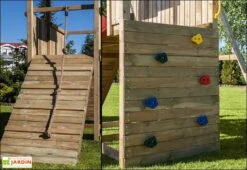 Aire De Jeux Carol 3 : Toboggan + Escalade + Rampe + Balançoire 8 Aire De Jeux Carol 3 : Toboggan + Escalade + Rampe + Balançoire -Portique Jardin Soldes Magasin aire jeux bois autoclave carol3 toboggan escalade balancoire rampe 3