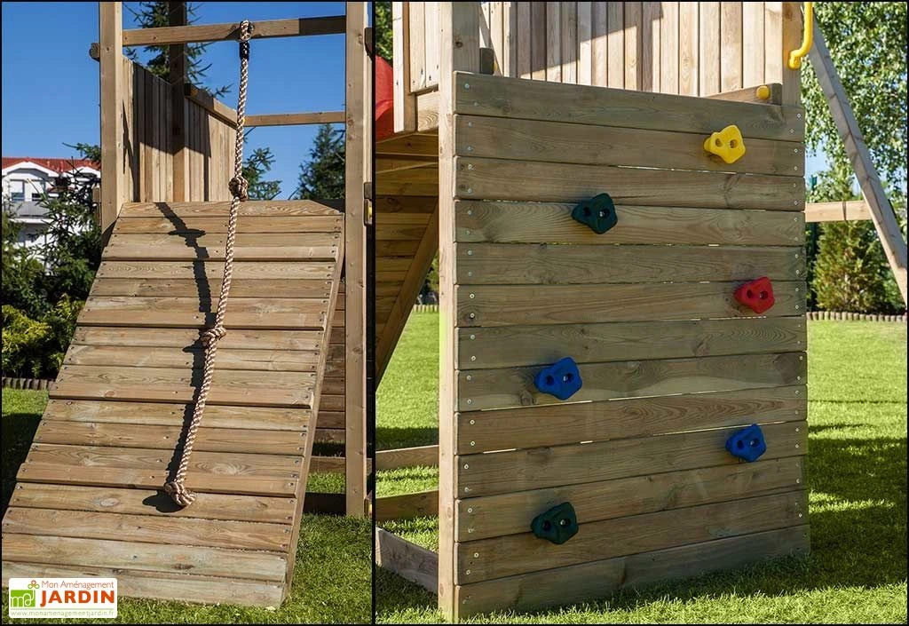 Aire De Jeux Carol 3 : Toboggan + Escalade + Rampe + Balançoire 3 Aire De Jeux Carol 3 : Toboggan + Escalade + Rampe + Balançoire – Image 3