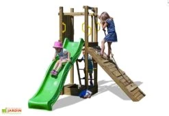 Aire De Jeux Funny 3 : Toboggan + Rampe + Bac à Sable -Portique Jardin Soldes Magasin aire jeux bois autoclave funny3 fungoo toboggan rampe 9