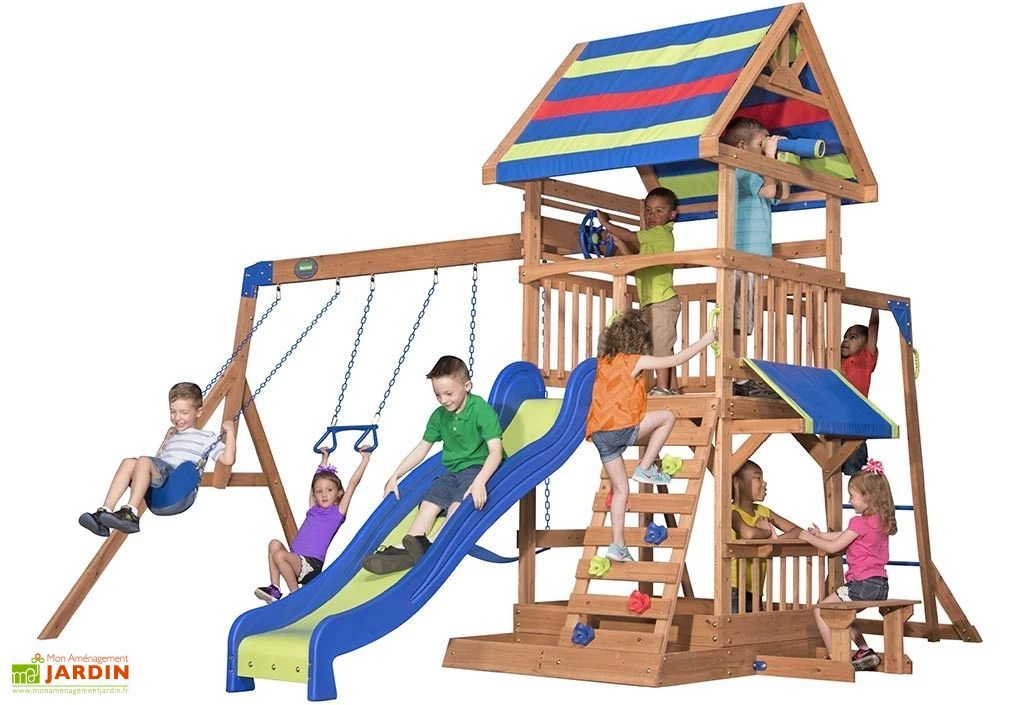 Aire De Jeux En Bois Avec Portique, Toboggan Et Escalade Northbrook 1 Aire De Jeux En Bois Avec Portique, Toboggan Et Escalade Northbrook