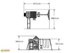 Aire De Jeux En Bois Avec Portique, Toboggan Et Escalade Hill Crest -Portique Jardin Soldes Magasin aire jeux bois cedre portique toboggan escalade hill crest 3
