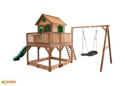 Axi Aire De Jeux En Bois De Hemlock Portique Balançoire Et Toboggan Liam