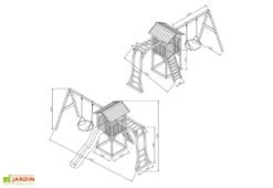 Axi Aire De Jeux En Bois De Hemlock Toboggan, Nid D’Oiseau Et Barres De Singe -Portique Jardin Soldes Magasin aire jeux bois hemlock toboggan nid oiseau barres singe 2