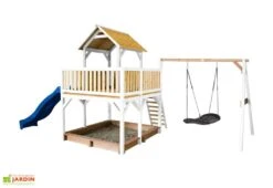 Axi Aire De Jeux En Bois De Hemlock Toboggan Et Portique Balançoire Atka -Portique Jardin Soldes Magasin aire jeux bois hemlock toboggan portique balanc oire atka 5