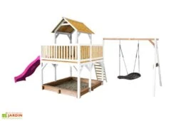 Axi Aire De Jeux En Bois De Hemlock Toboggan Et Portique Balançoire Atka -Portique Jardin Soldes Magasin aire jeux bois hemlock toboggan portique balanc oire atka 6