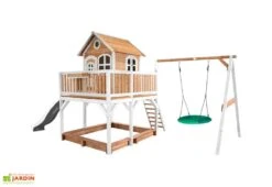 Axi Aire De Jeux En Bois De Hemlock Toboggan Et Portique Balançoire Liam -Portique Jardin Soldes Magasin aire jeux bois hemlock toboggan portique balancoire liam