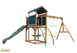 KidKraft Aire De Jeux En Bois Portique Balançoires Et Toboggan – Hideway Haven
