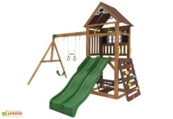 KidKraft Aire De Jeux En Bois Portique Balançoires Et Toboggans - Lindale