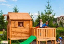 Aire De Jeux Cabane En Bois De Pin Traité Avec Toboggan MySide -Portique Jardin Soldes Magasin aire jeux cabane bois pin traite toboggan myside 1