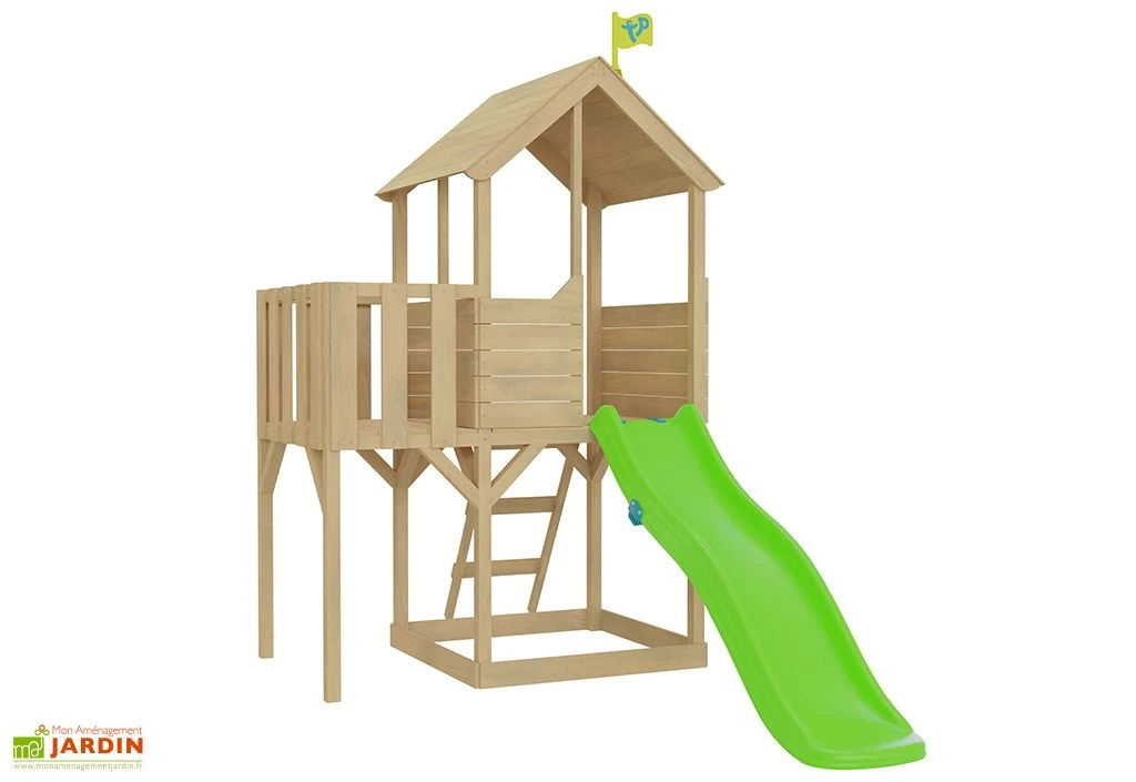 Aire De Jeux En Bois Toboggan, Cabane Et Bac à Sable – TP Treehouse 1 Aire De Jeux En Bois Toboggan, Cabane Et Bac à Sable – TP Treehouse
