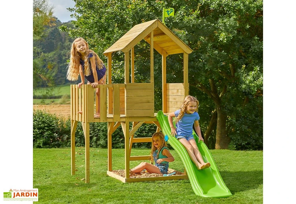 Aire De Jeux En Bois Toboggan, Cabane Et Bac à Sable – TP Treehouse 2 Aire De Jeux En Bois Toboggan, Cabane Et Bac à Sable – TP Treehouse – Image 2