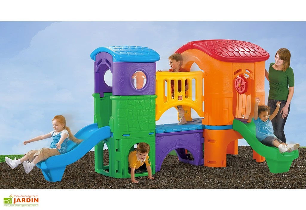 Step2 Aire De Jeux Pour Enfants Clubhouse - Cabanes Avec Toboggans 4 Step2 Aire De Jeux Pour Enfants Clubhouse - Cabanes Avec Toboggans – Image 4