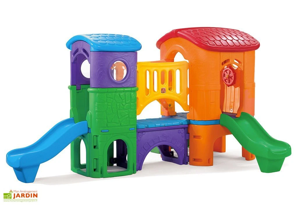 Step2 Aire De Jeux Pour Enfants Clubhouse - Cabanes Avec Toboggans 1 Step2 Aire De Jeux Pour Enfants Clubhouse - Cabanes Avec Toboggans
