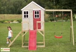 Aire De Jeux En Bois Avec Portique Balançoire Et Toboggan Éléphant -Portique Jardin Soldes Magasin aire jeux jardin portique balancoire toboggan elephant