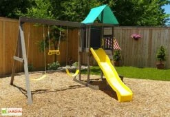 Aire De Jeux Kidkraft Bois De Cèdre Newport : Balançoires Toboggan -Portique Jardin Soldes Magasin aire jeux kidkraft bois cedre balancoires toboggan newport