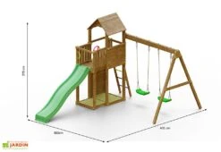 Aire De Jeux Avec Portique En Bois De Pin Traité Boomer 3 -Portique Jardin Soldes Magasin aire jeux portique bois pin traite boomer3