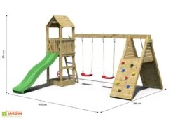 Aire De Jeux Avec Portique En Bois De Pin Traité Fungoo Fleppi -Portique Jardin Soldes Magasin aire jeux portique bois pin traite fungoo fleppi 3