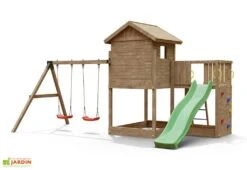 Aire De Jeux Portique En Bois De Pin Traité Fungoo Galaxy L -Portique Jardin Soldes Magasin aire jeux portique toboggan fungoo galaxy