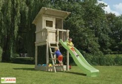 Aire De Jeux Beach Hut En Bois Autoclave Avec Toboggan