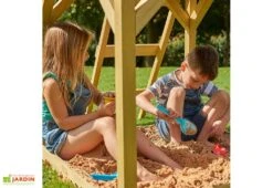 Aire De Jeux En Bois : Cabane Et Mur D’escalade – TP Treehouse -Portique Jardin Soldes Magasin bac a sable aire de jeux 1