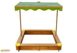 Axi Bac à Sable En Bois De Hemlock Lily + Parasol -Portique Jardin Soldes Magasin bac a sable lily avec parasol enfants bois imputrescible 118x118x117cm 1