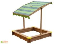 Axi Bac à Sable En Bois De Hemlock Lily + Parasol -Portique Jardin Soldes Magasin bac a sable lily avec parasol enfants bois imputrescible 118x118x117cm 4