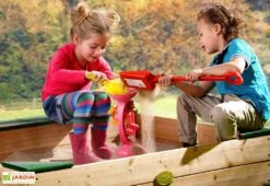 Axi Bac à Sable En Bois De Hemlock Amy -Portique Jardin Soldes Magasin bac sable amy bois imputrescible 115x115x22cm rangements assises 3