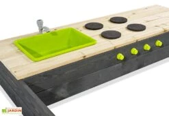 EXIT TOYS Bac à Sable Avec Cuisine En Bois De Cèdre Aksent 140 X 200 Cm -Portique Jardin Soldes Magasin bac sable cuisine bois cedre aksent 140 200 cm 5