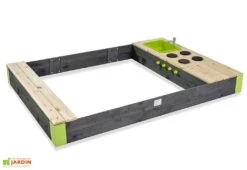 EXIT TOYS Bac à Sable Avec Cuisine En Bois De Cèdre Aksent 140 X 200 Cm