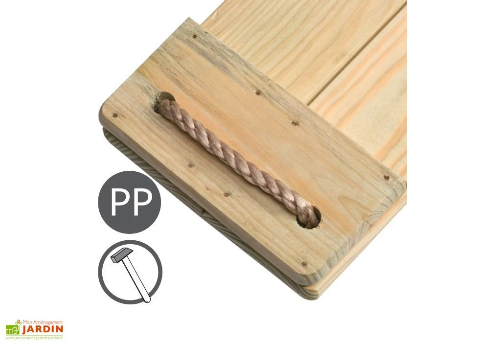 Balançoire Bois Réglable Pour Portique De 1,85 à 2,40m 2 Balançoire Bois Réglable Pour Portique De 1,85 à 2,40m – Image 2