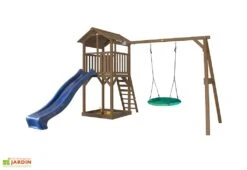 Axi Aire De Jeux En Bois De Hemlock Portique Nid D’Oiseau Beach Tower -Portique Jardin Soldes Magasin beach tower summer marron bleu