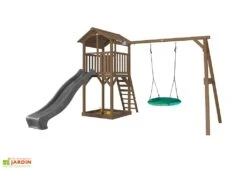 Axi Aire De Jeux En Bois De Hemlock Portique Nid D’Oiseau Beach Tower -Portique Jardin Soldes Magasin beach tower summer marron gris