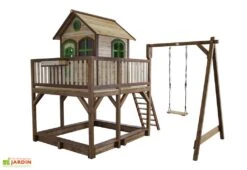 Axi Maisonnette Pour Enfant En Bois De Hemlock Liam 2 + Toboggan + Balançoire -Portique Jardin Soldes Magasin cabane aire de jeux portique toboggan liam2 1