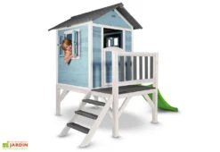 Axi Maisonnette Pour Enfant En Bois De Hemlock Lodge XL Bleu
