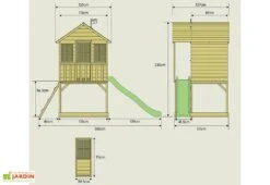 Cabane Pour Enfant En Bois Avec Toboggan – TP Hill Top Tower -Portique Jardin Soldes Magasin cabane bois enfant