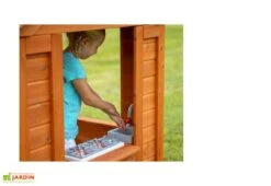Cabane En Bois Maison D’Enfants De Jardin Equipée Timberlake -Portique Jardin Soldes Magasin cabane bois maison enfant jardin cedre tropical timberlake cuisine 3