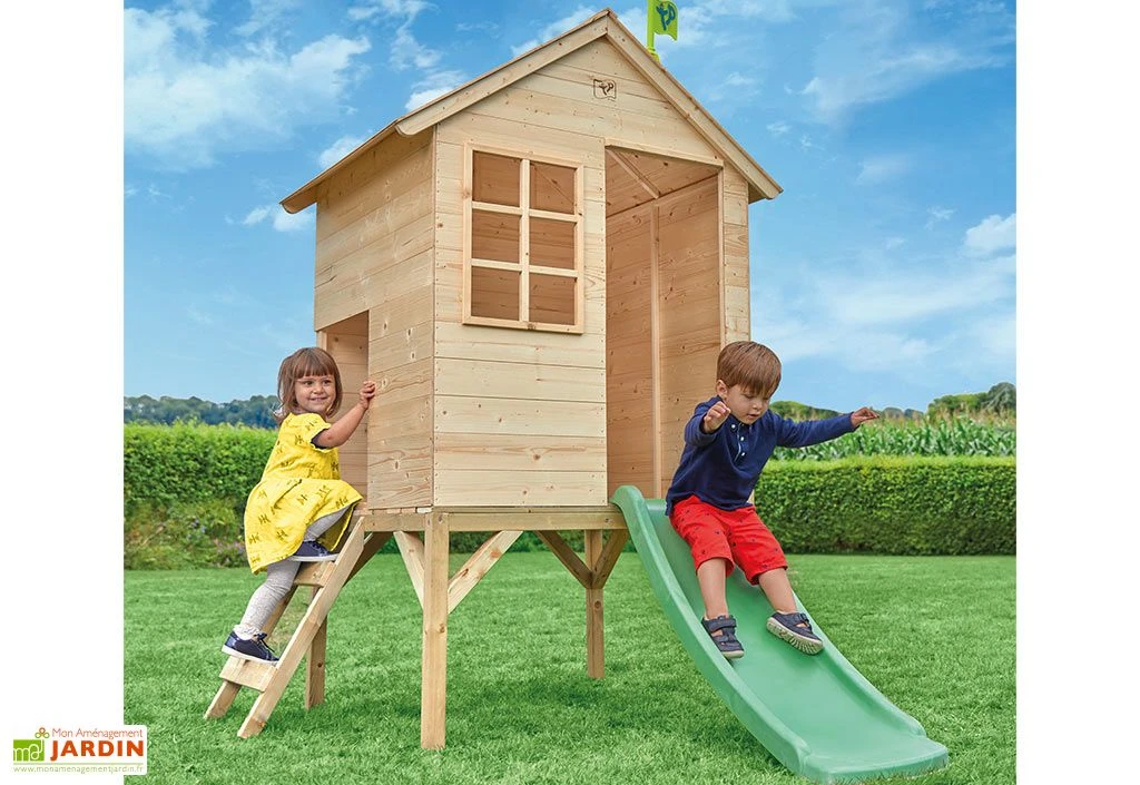 Cabane En Bois Pour Enfant Avec Toboggan – TP Sunnyside 2 Cabane En Bois Pour Enfant Avec Toboggan – TP Sunnyside – Image 2