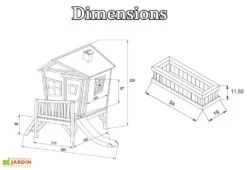 Axi Maison Enfant Bois Iris + Accessoires Offerts -Portique Jardin Soldes Magasin cabane enfant bois iris bac fleur boite lettres offerts