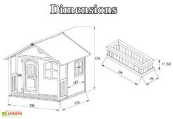 Axi Maison Enfant Bois Milan + Accessoires Offerts -Portique Jardin Soldes Magasin cabane enfant bois milan bac fleur boite lettres offerts 1