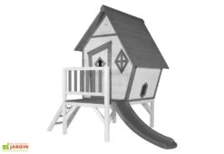 Axi Maisonnette Pour Enfant En Bois De Hemlock Cabin XL -Portique Jardin Soldes Magasin cabane enfant xl toboggan gris